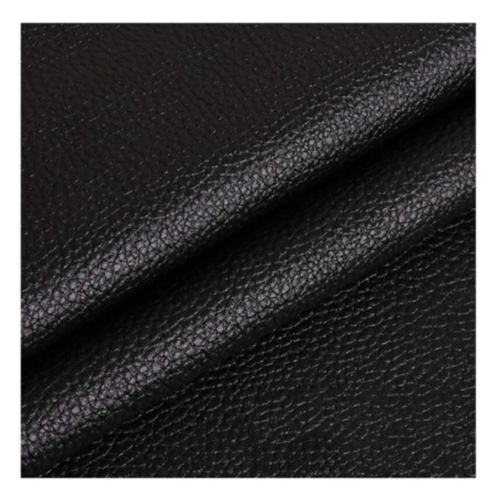 Tissu en cuir noir 138cm fin et souple pour réparer facilement un siège auto usé