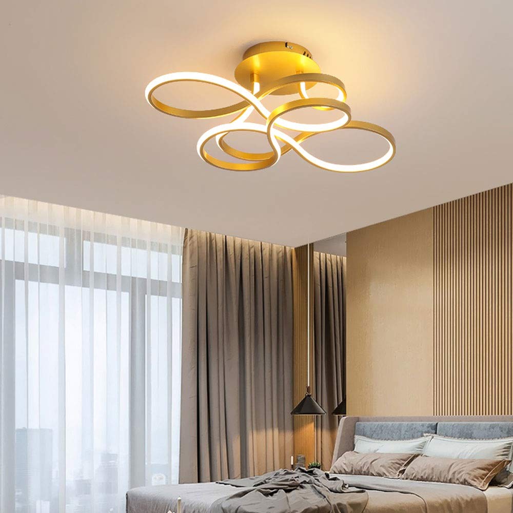 Generico Lampadario, Plafoniera a LED Lampada semplice Lampadari dimmerabili telecomandati Acrilico Alluminio Creativo Soggiorno Camera da letto Illuminazione Lumen