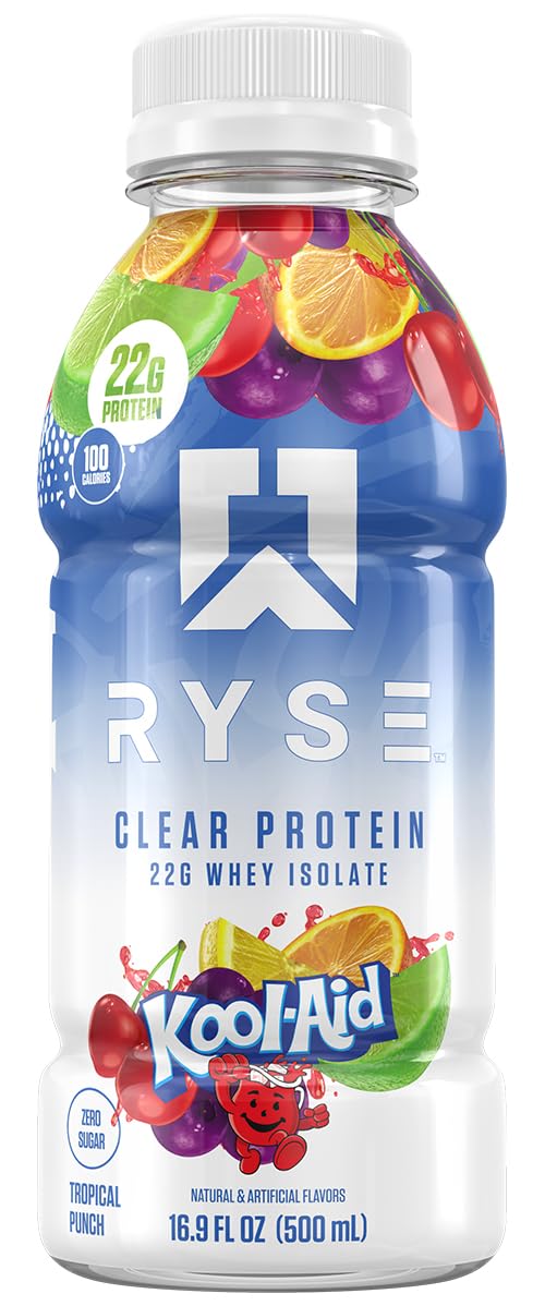 RYSE Clear Protein Drink - Variety Pack - 100 Calories, 22g Whey Isolate Protein Shake, Sugar-Free, 0g Fat & Lactose-Free - Refreshing Ready-to-Drink Beverage - 16.9 fl oz Bottles (12-Pack) — Amazon image 11