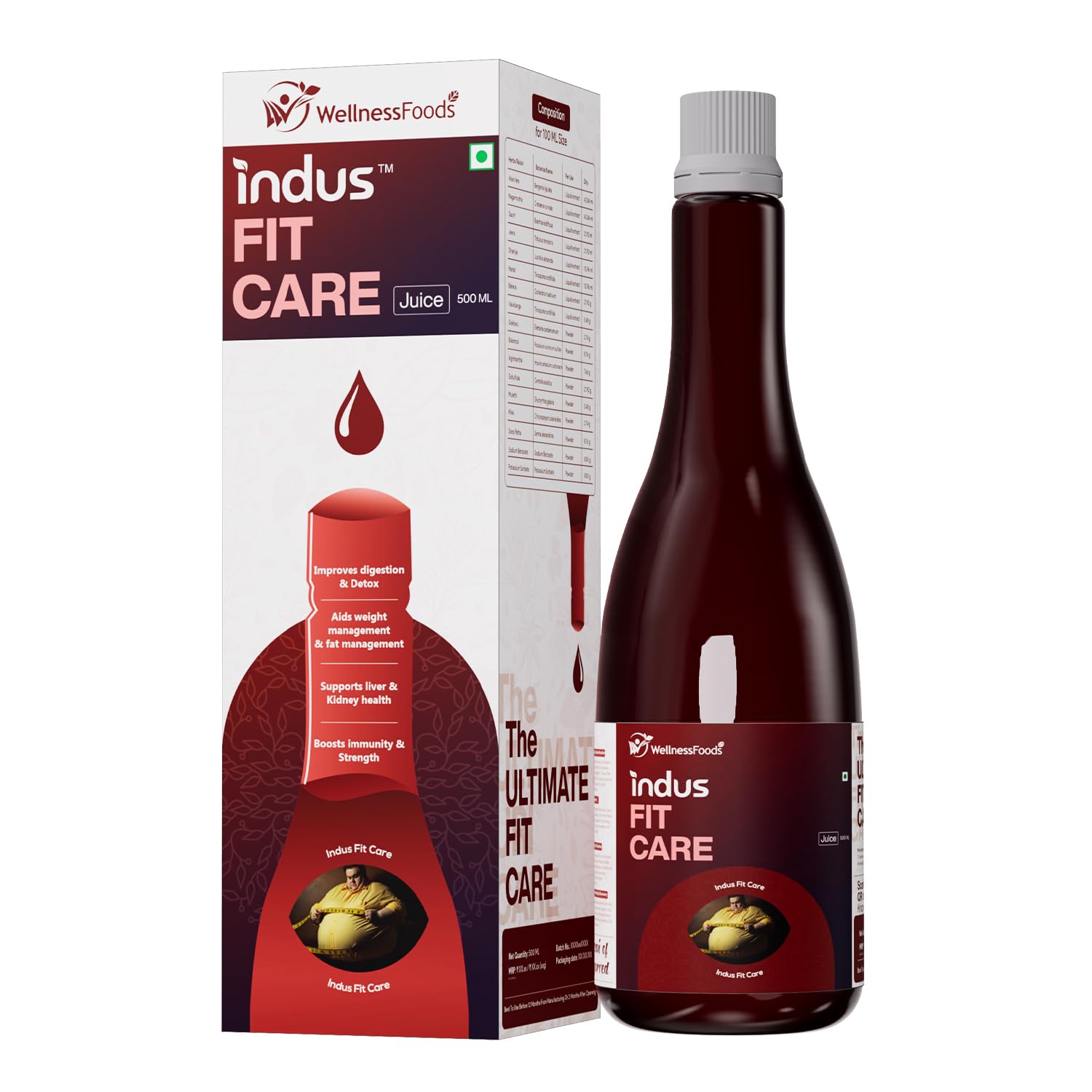 Indus Fit Care Herbal Metabolism Support Juice 500 ML | Weight Management, Digestion & Energy Support | 100% Natural Ayurvedic Formula-image-37