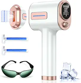 Remoção de pelos a laser, 999.900+ Flashes Dispositivo de remoção de pelos IPL para mulheres e homens, remoção de pelos a laser indolor para resfriamento de gelo, removedor de pelos em casa
