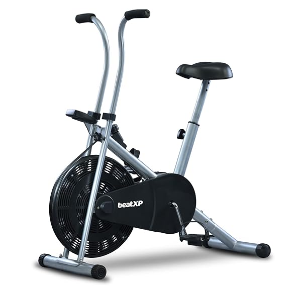 beatXP Tornado Airborne 1F Air Bike Exercise Cycle for Home |Gym Cycle for Workout With Adjustable Cushioned Seat | Non-Slip Pedals | Fixed Handles With 6 Months Warranty (Grey) at Rs. 2999
