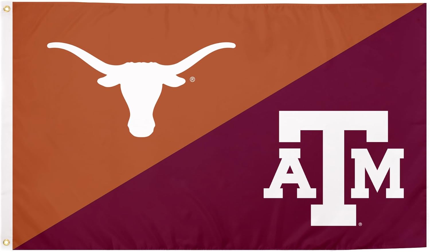 Desert Cactus Texas Universities UT Austin Longhorns x TAMU Aggies Rivals Flag Banner 100% Polyester Indoor Outdoor 3x5 Feet (House Rivals Flag)