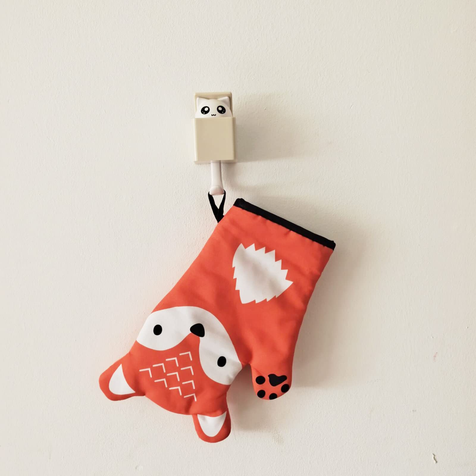 Oven Mitts Fox Design Heat Resistant Oven Gloves Cotton Mittens for Kitchen Baking Cooking BBQ Cotton Lined Cooking Mitt Set