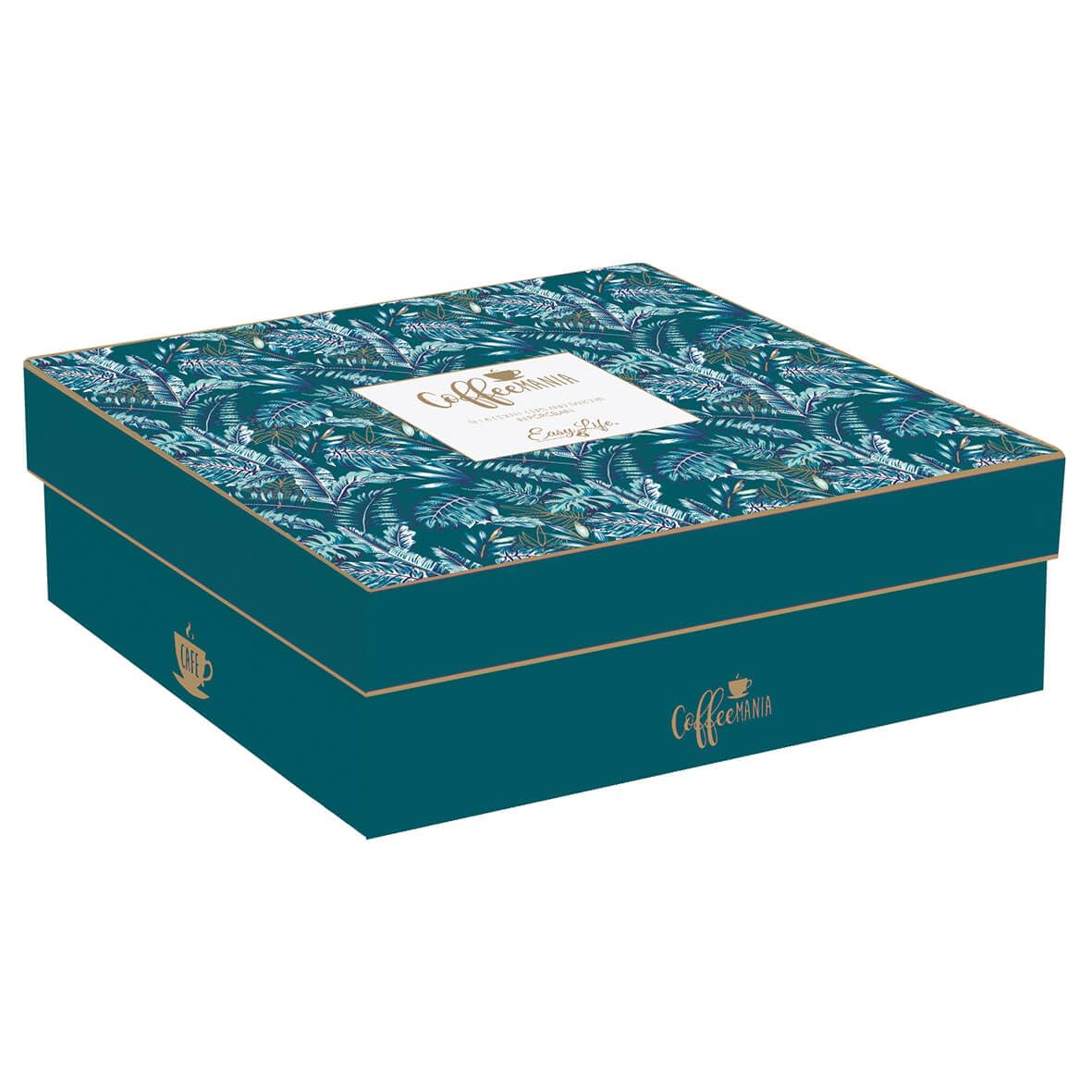EASYLIFE - Coffret 6 Tasses A Cafe en Porcelaine 100ML Coffee Mania Jungle