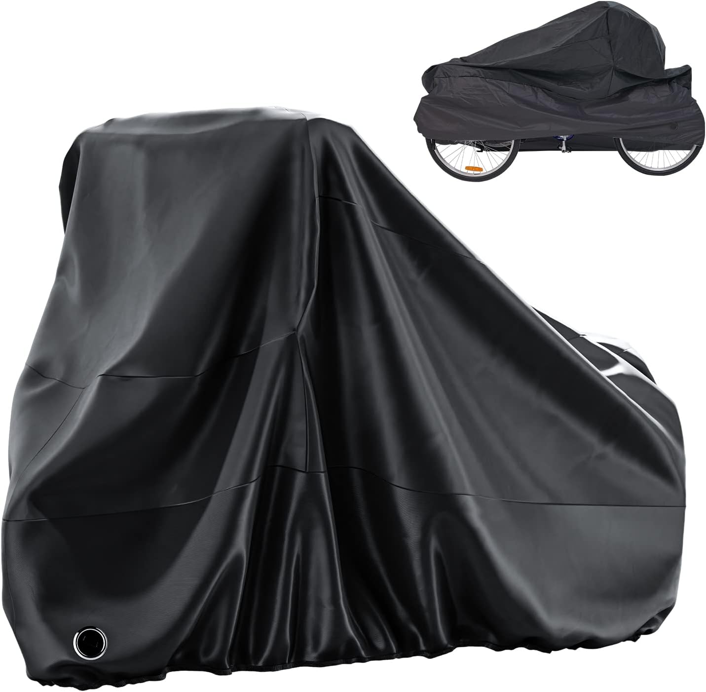 MOONCOOL Adult Tricycle Cover Trike Cover, 3 Wheeled Bicycle Bike Cover for Outdoor Storage Waterproof, Dust Wind Proof for Bikes