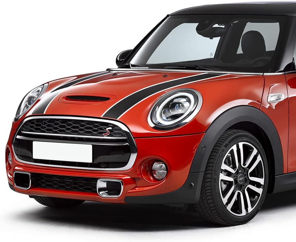 Color-Mixed Hood Bonnet Stripes for Mini Cooper F55 F56 (Black-White)