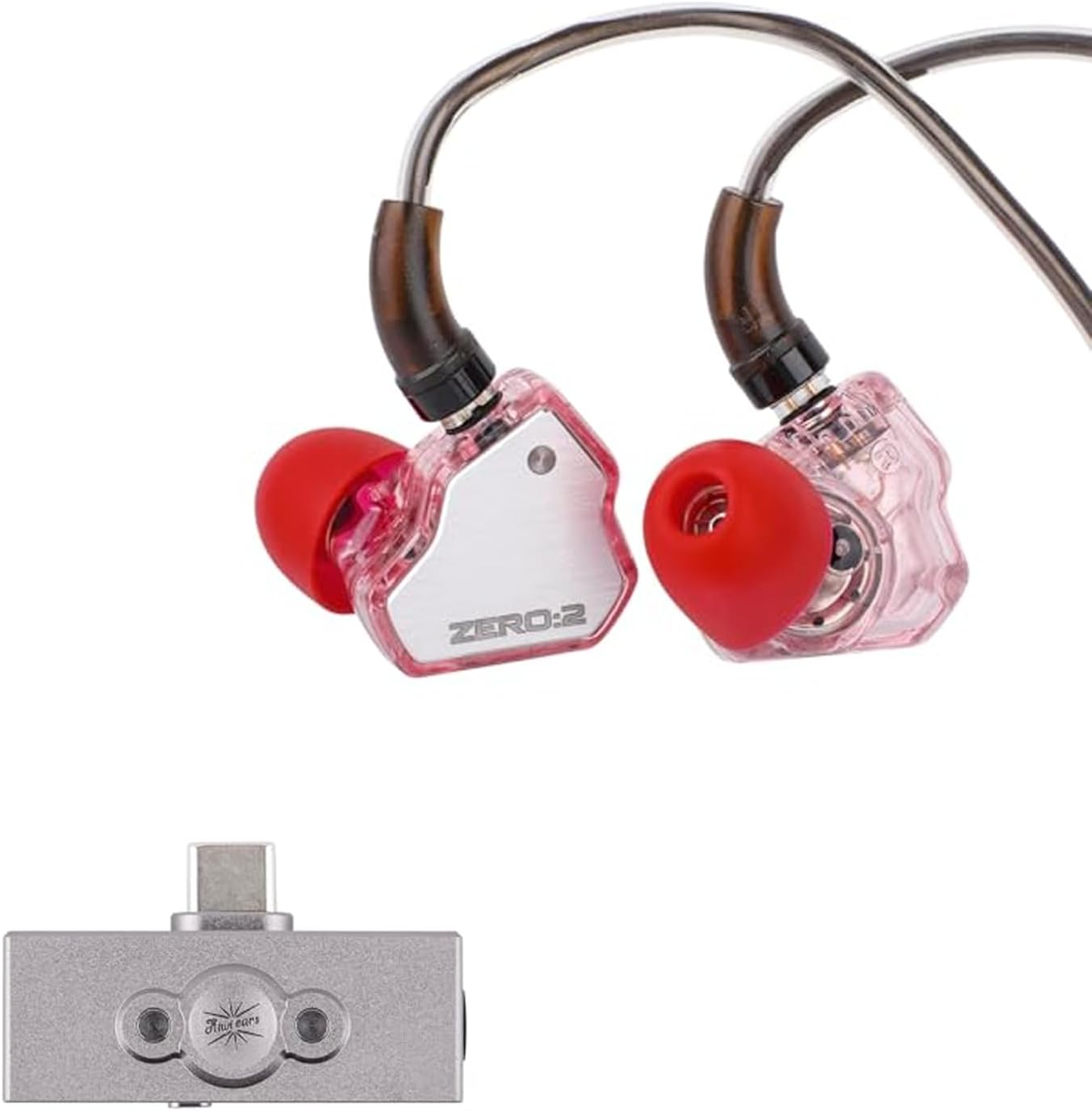 Linsoul 7Hz x Crinacle Zero:2 in Ear Monitor, Updated 10mm Dynamic Driver IEM(Pink) Kiwi Ears Allegro Pro Upgraded IEM Earphone DAC/AMP