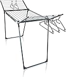 Leifheit Standing dryer Pegasus 200 Solid Black, Clothes Drying Rack with 20 m Drying Space, for Hanging Straight Down, Strong and Sturdy Black Clothes Horse - 1