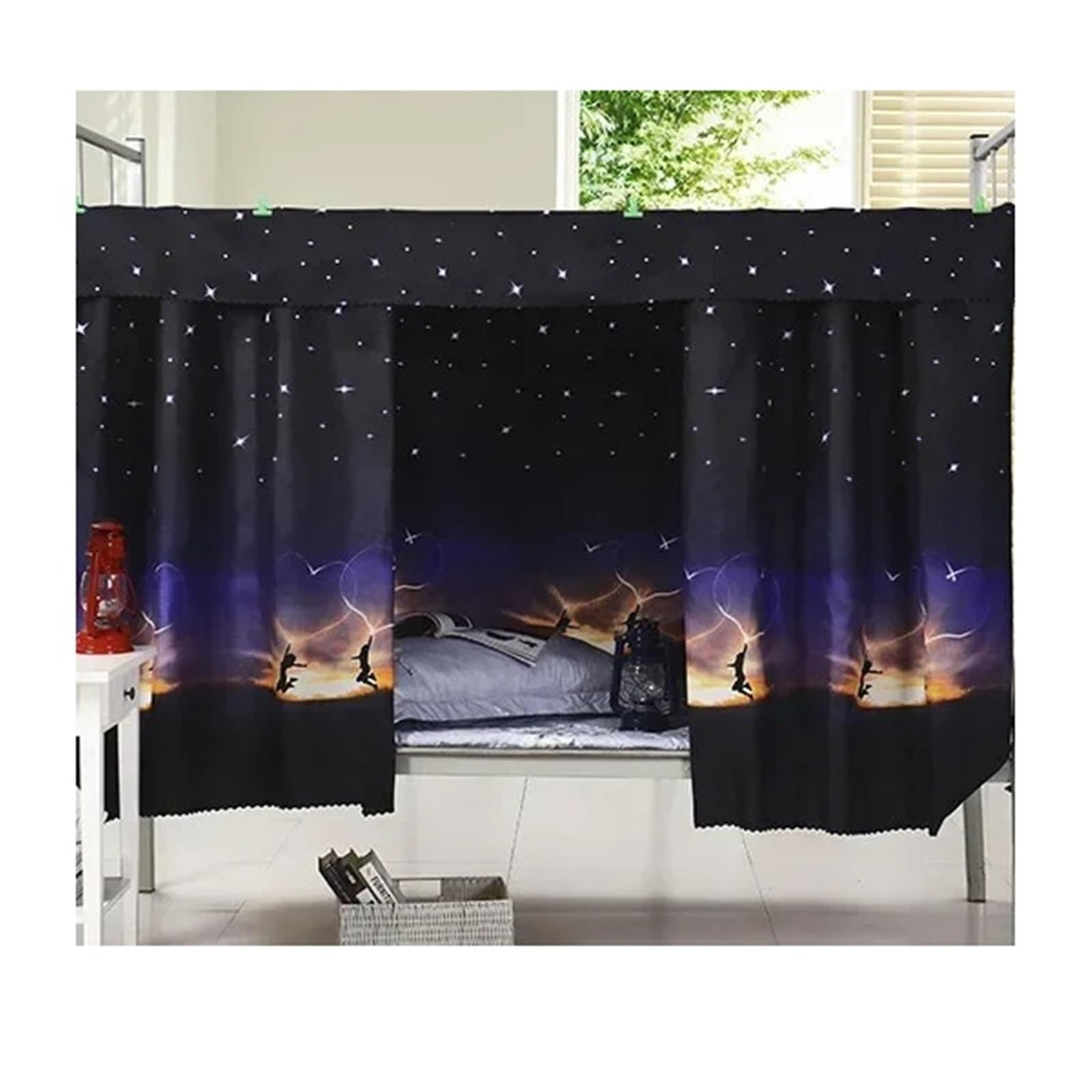 Rideaux pour lits superposés anti-poussière pour lit simple superposé 2pc
