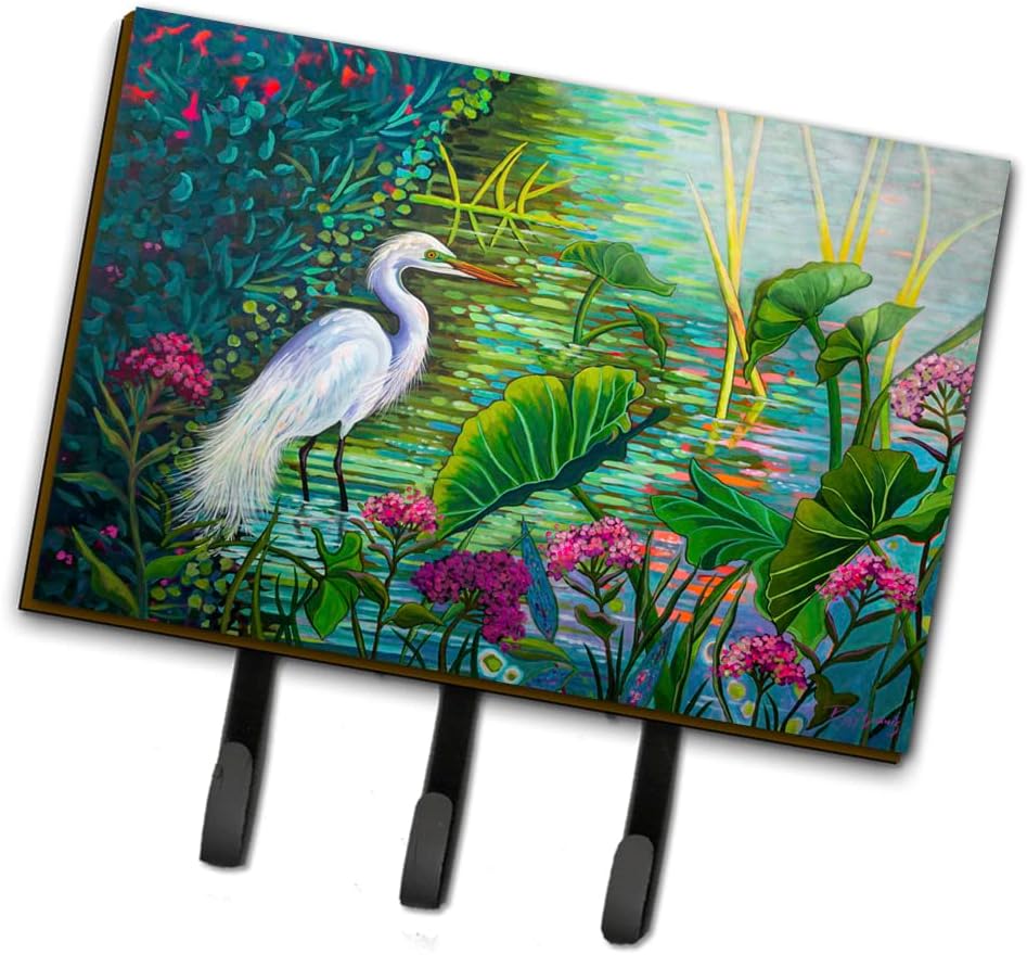 Caroline's Treasures PPD3023TH68 Testing the Waters Heron Leash or Key Holder, Wall Hooks, Key Hooks Holder, Coat Rack Wall Mount, Coat Hooks, Hooks for Hanging Keys, Towels, Aprons, Leashes,