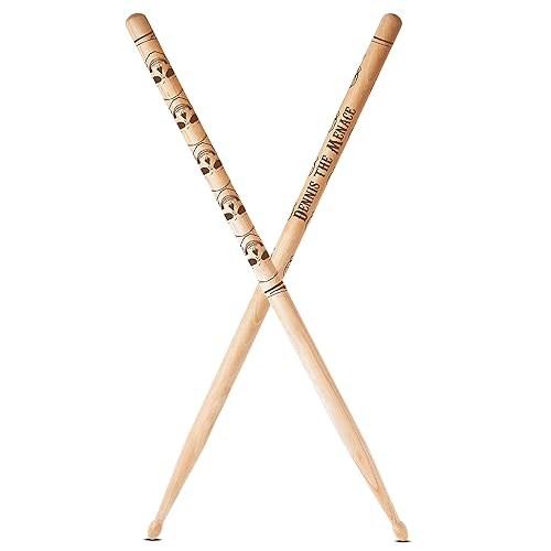 Vital Signs Personalized Engraved 5A Drumsticks  Hickory Customized Drumsticks for Drums with Name or Text  1 Pair Wooden Drums sticks Gift for