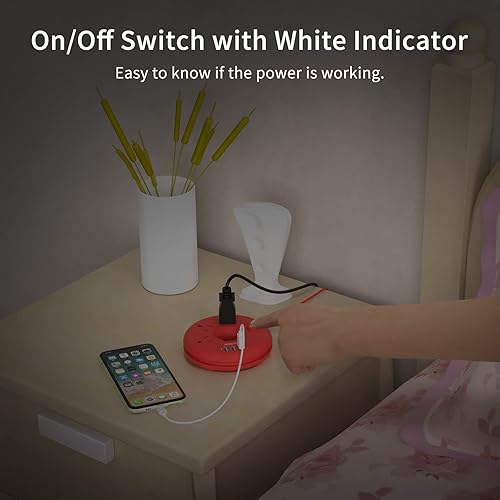 Miniatura 7 de NTONPOWER - Regleta de alimentación de viaje con puertos USB, cable de extensión de viaje de 5 pies con 3 tomacorrientes, 3 USB, estación de carga