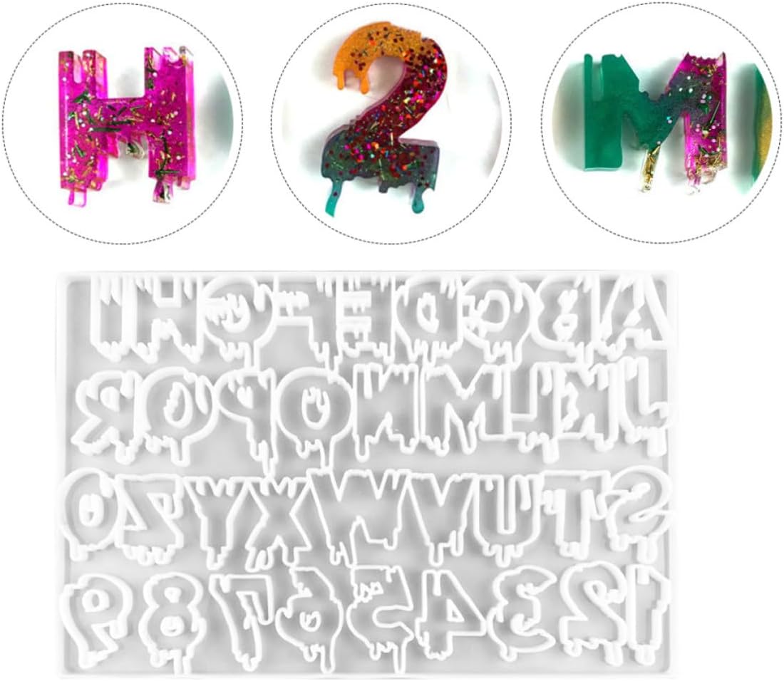 Alphabet Pendant Mold for DIY Crafts, Reusable Silicone Casting