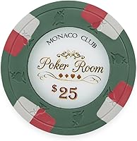 Vista 12 de Claysmith Gaming Paquete de 50 fichas de póquer Monaco Club, compuesto de arcilla pesada de 0.48 oz