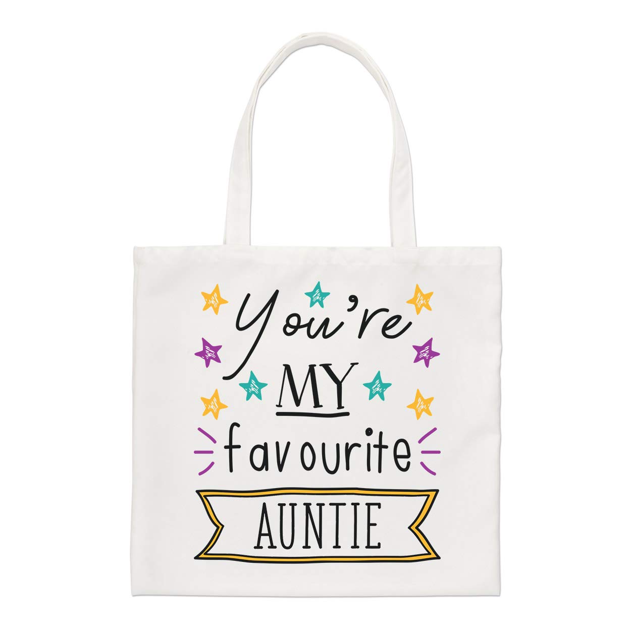 Gift Base Natural You're My Favourite Auntie Stars Regular Tote Bag