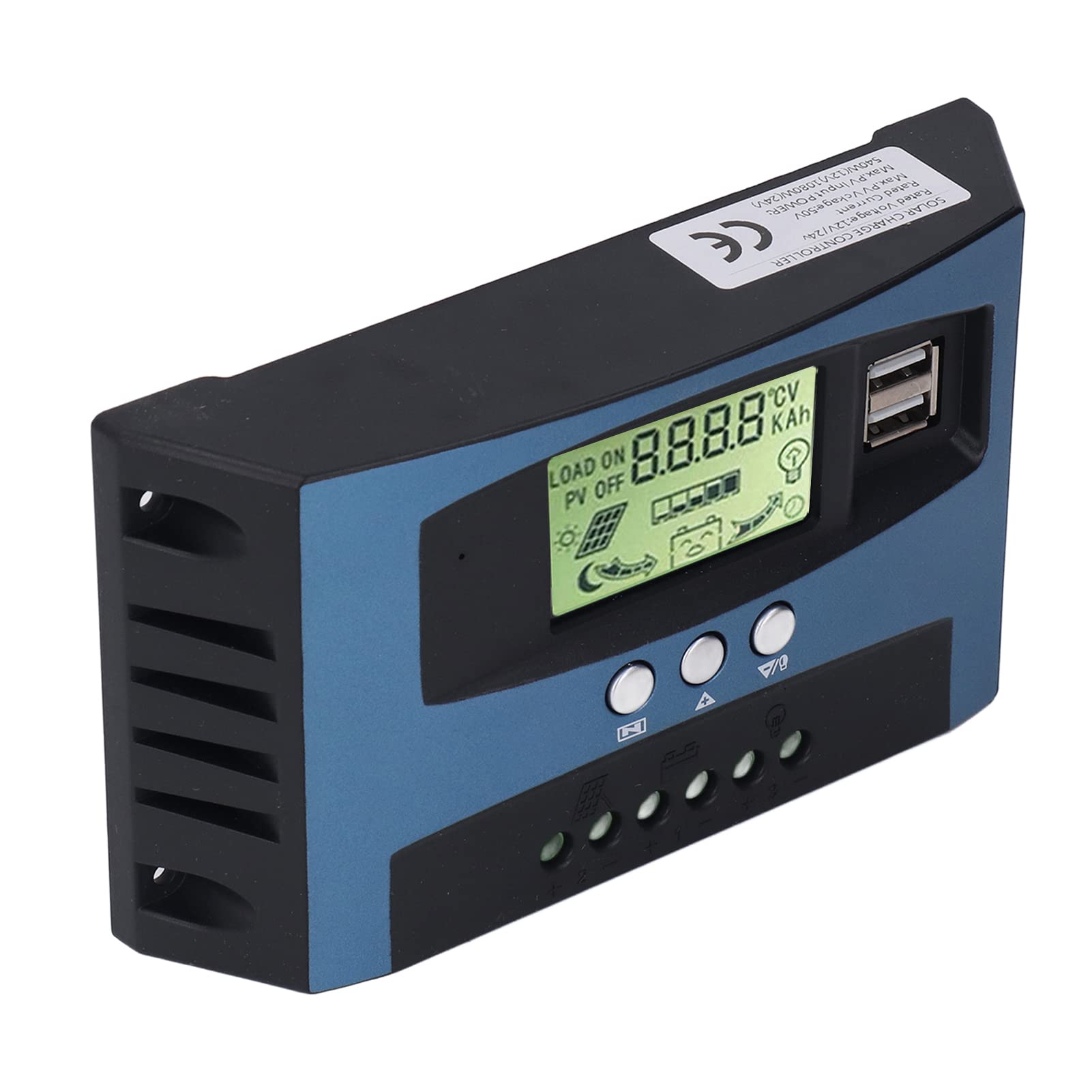 Contrôleur solaire MPPT 60A pour régulateur de batterie 12V 24V avec double port USB