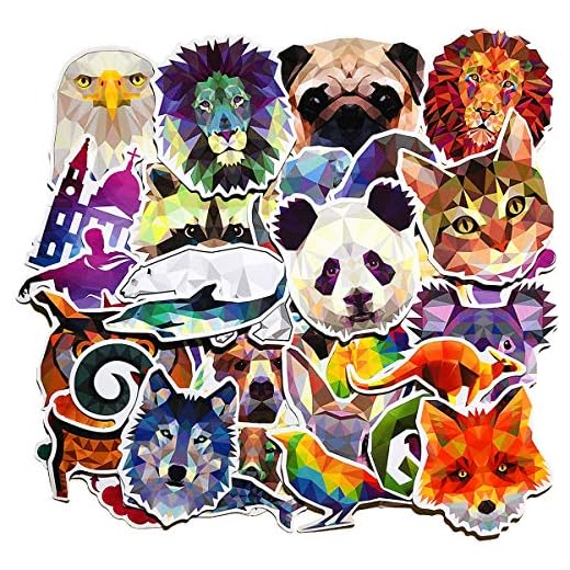 Linzze Adesivos de vinil à prova d'água retrô com estampa de grafite perfeito para laptop, carro, skate, garrafa de água, estojo de viagem, guitarra, bagagem, motos (35 peças de animais)