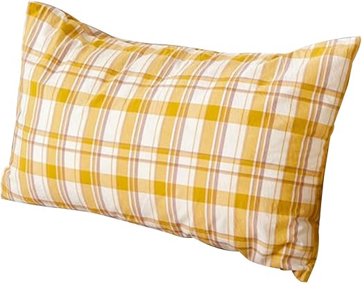 Amazon 枕カバー 75 50cm 70x50cmも可 綿 チェック柄 ピローケース 封筒式 おしゃれ イエロー 枕カバー ピローケース オンライン通販