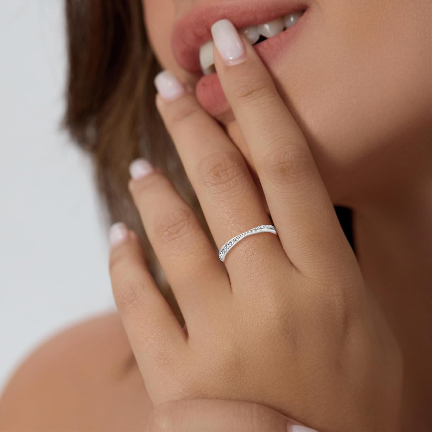 Stackable Wedding Band 925 Sterling Silver Promise Rings Engagement Anniversary Half Eternity Ring Birthstone Jewelry Gifts for Women Size 5-10 - Image 3