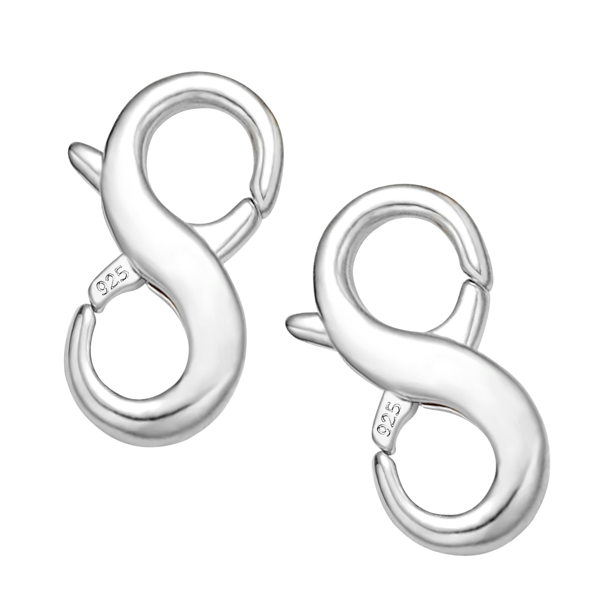 1 abrazadera de conexión S925, plata de ley