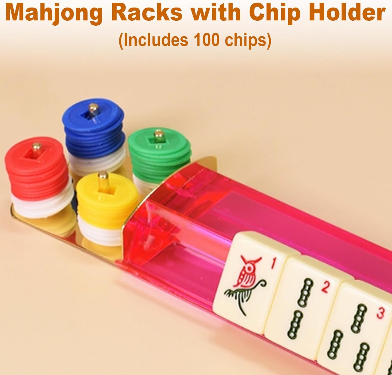 16 PCS American Mahjong Accessories Set Includes Mahjong mat, Bag, Racks, Rule Card Sleeve, Chips and 3 Dics (Mahjong Tiles NOT Included), All in 1 Mahjong Accessories Set with Carrying Bag