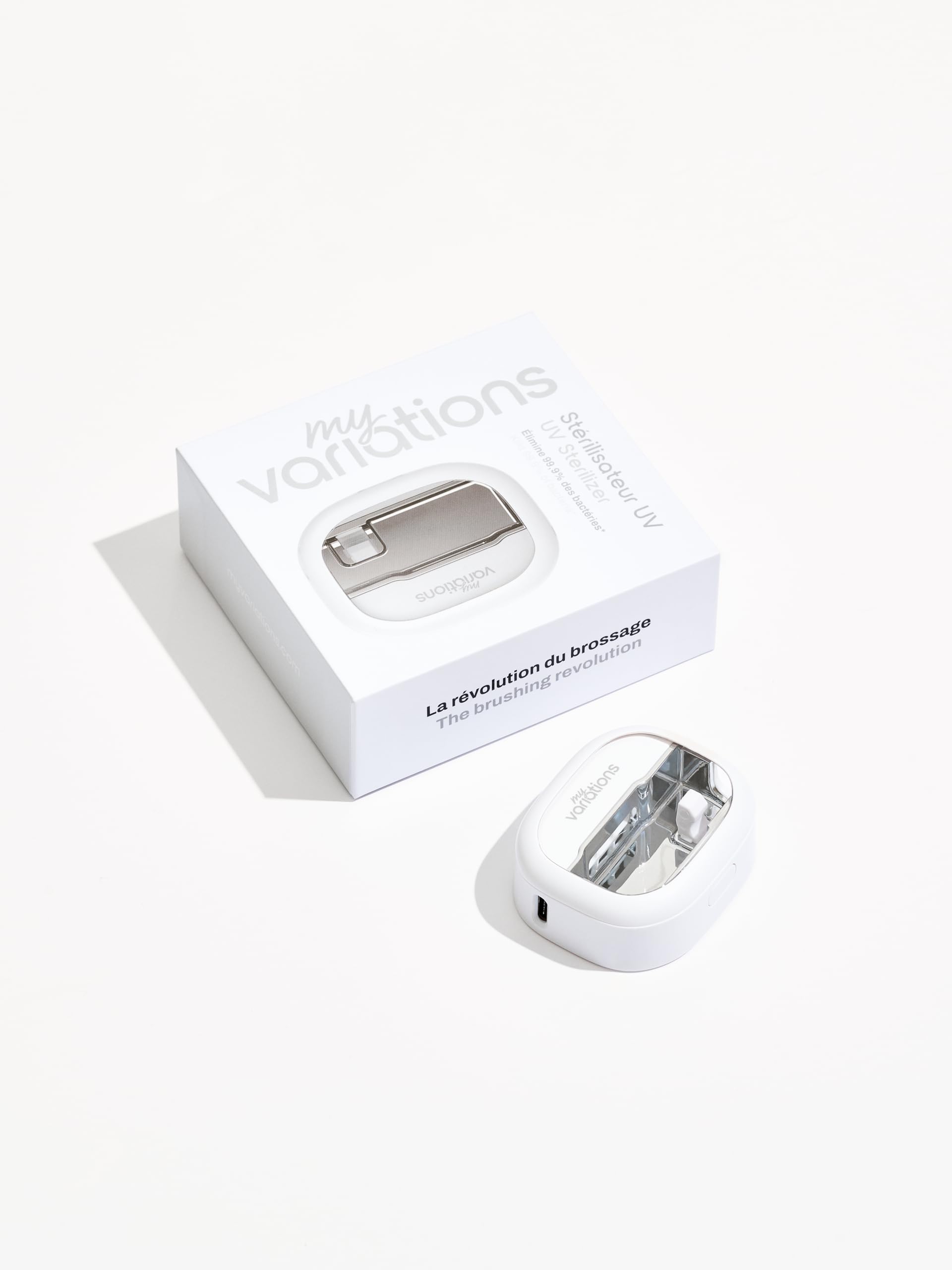 My Variations - Sterilizzatore UV per spazzolino da denti - Elimina il 99,9% dei batteri - Disinfezione rapida in 3 min - Fino a 60 giorni di autonomia - Compatto e ricaricabile USB-C - Con supporto