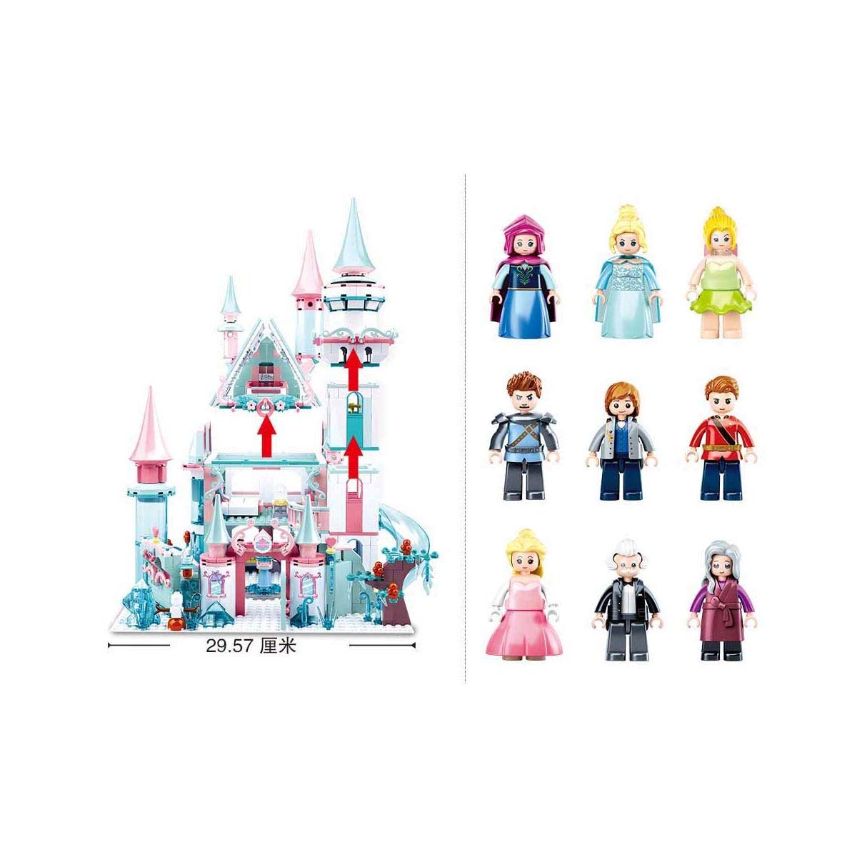 Sluban Magiczny zamek zimowy (1324 części) [M38-B0789], zestaw do zabawy, klocki zaciskowe, Girls Dream, z figurką do gry, kolorowe marzenia dziewcząt, SL95659