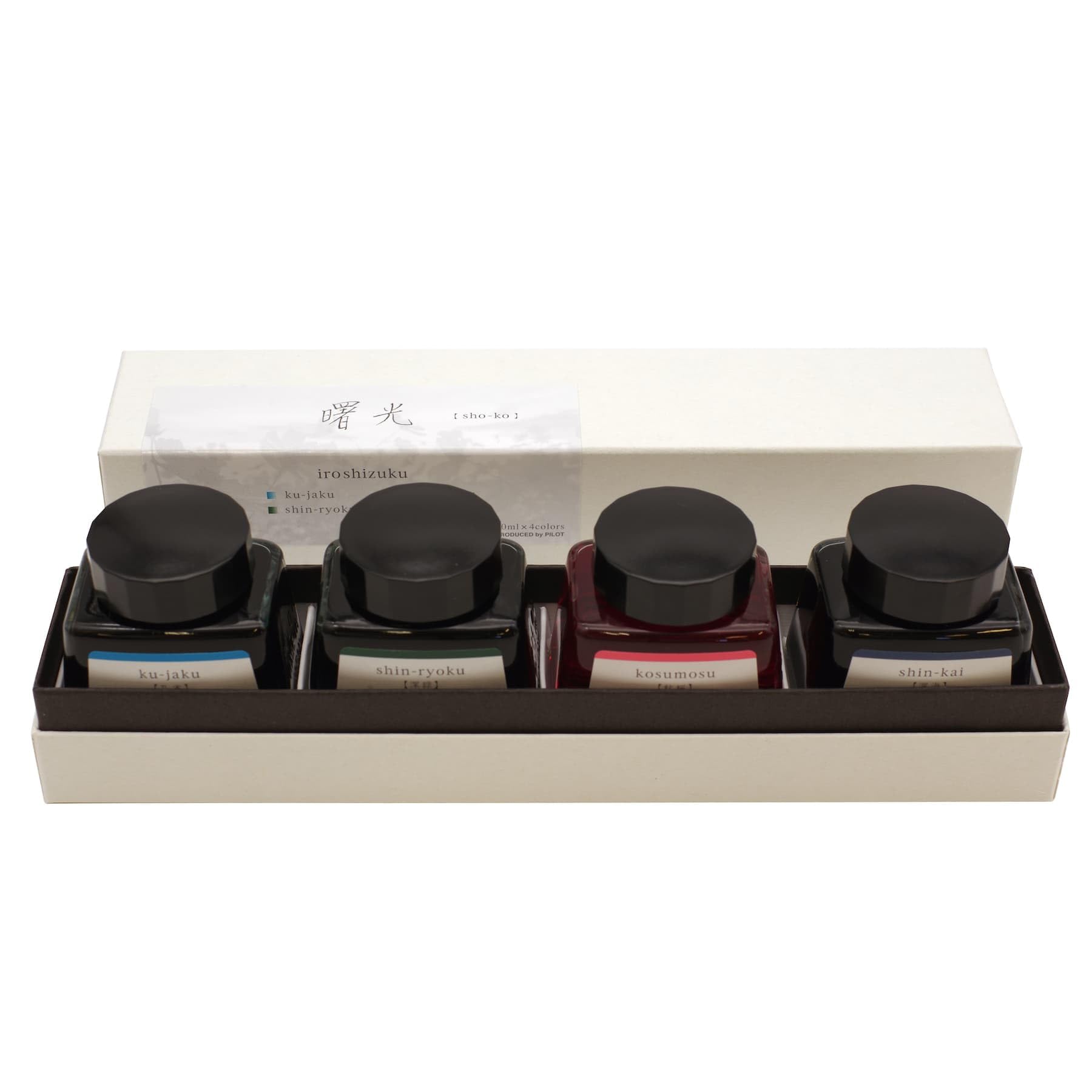万年筆インク 4種セット(小分け) Amazon | 限定 万年筆ボトルインク 30ml 色彩雫4色セット【曙光】 INK