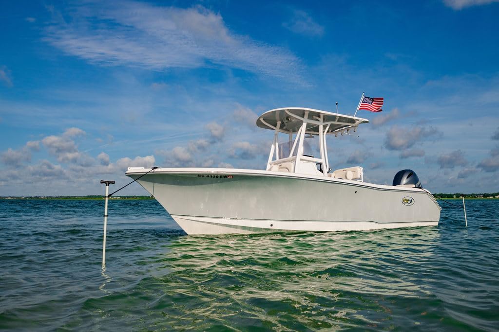 2 Piece 10' White Anchor Pin with Screw Connector and Lanyard System