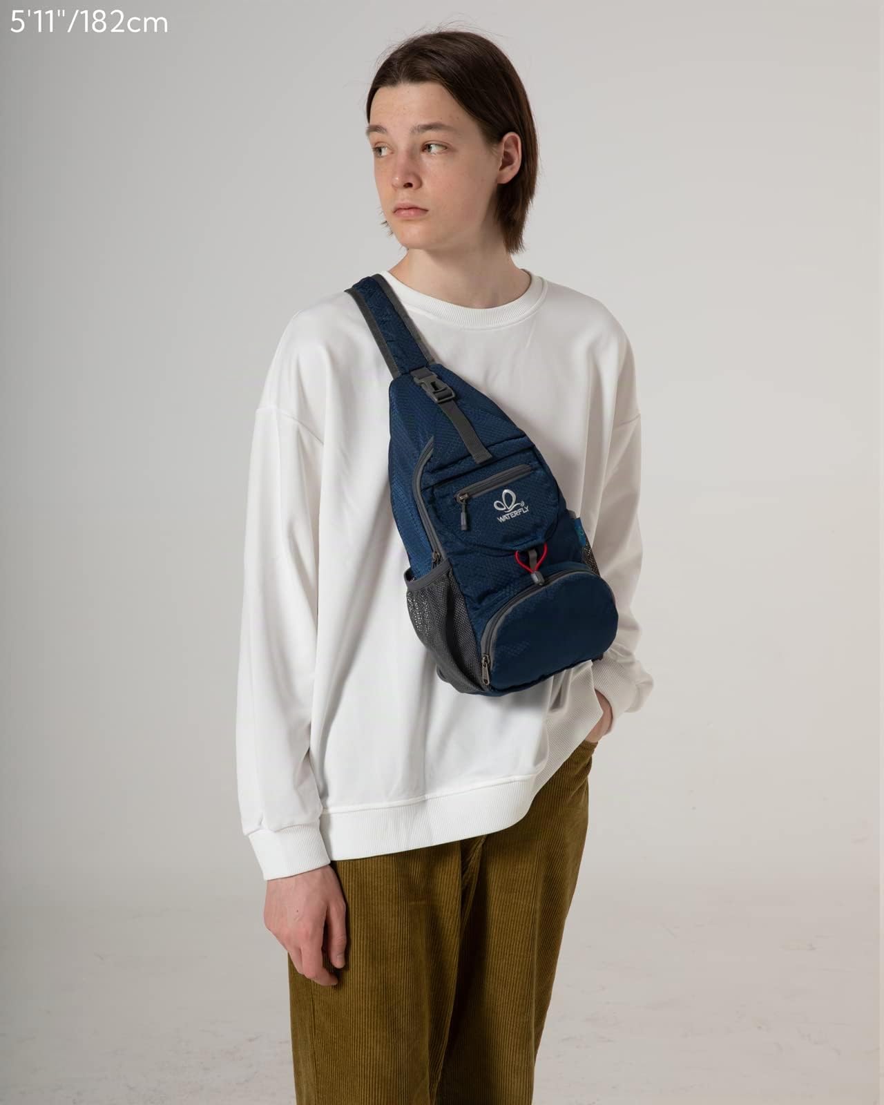 Waterfly Sac Bandoulière Petit Pliable: Sac de Poitrine Léger Sacs à Dos Porté Travers Sacoche Bandouliere pour Sport Randonnée Cyclisme Voyage Excursion Homme et Femme