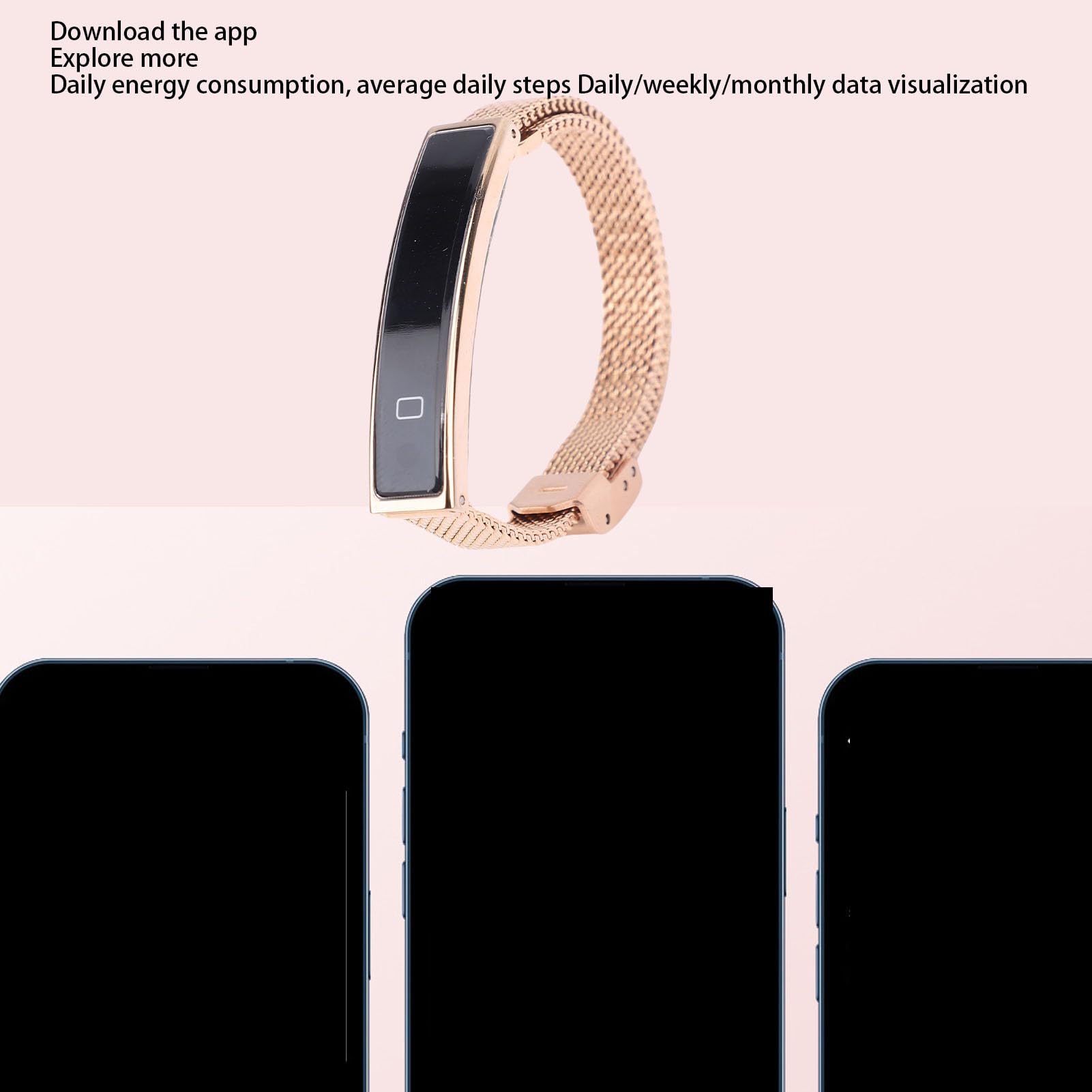 SENECESLI Bracciale Intelligente per Uomo Donna, Fitness Tracker per attività Sanitarie, Braccialetto Intelligente, Monitoraggio Continuo dei Dati Sanitari per Tutto il Giorno (GOLD)