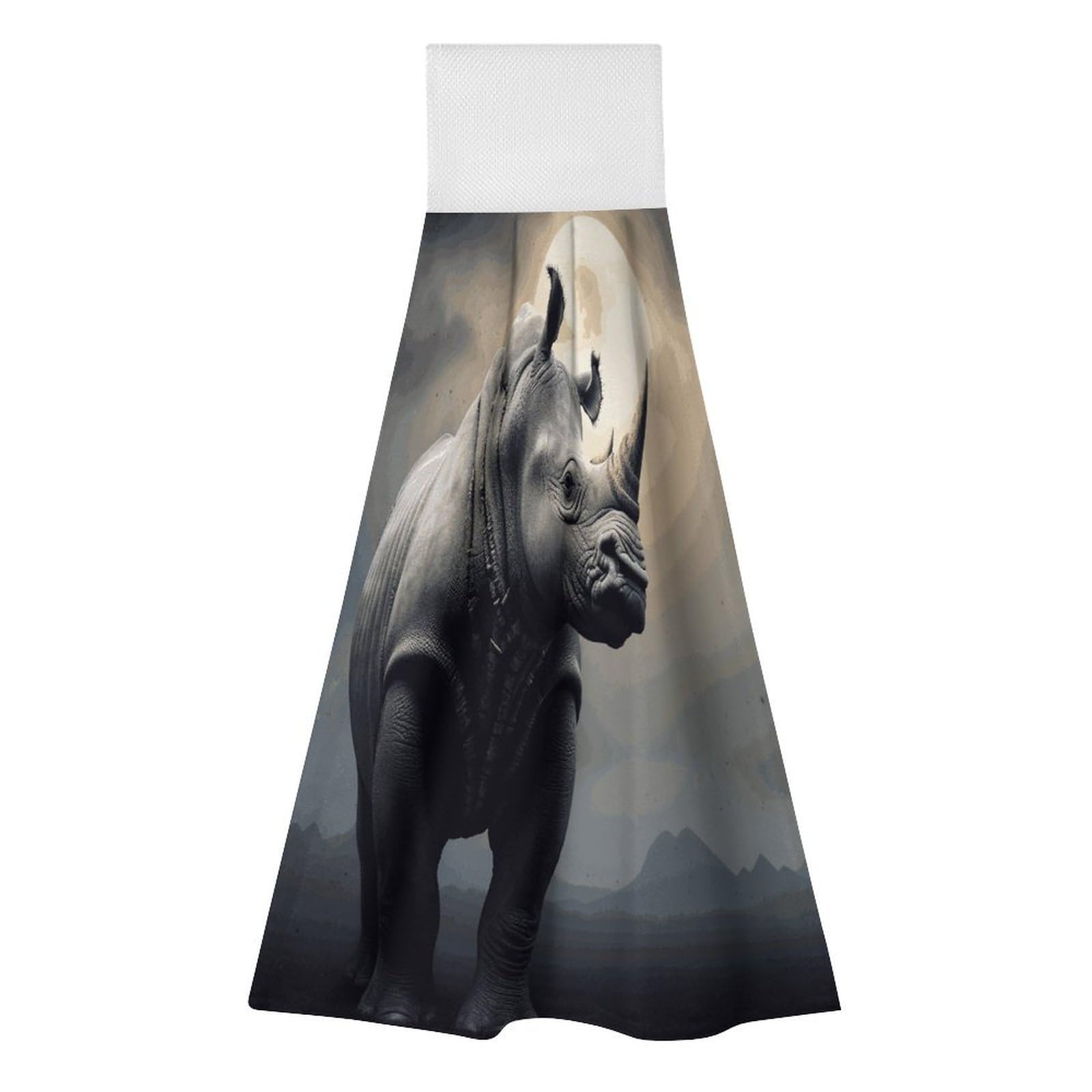Khauerbc Style Rhino Hand Towel For Quick Drying & Absorbent,Kitchen Towels Polyester,11.9 * 11.6 In,Yoga Towel For Bathroom,Kitchen,Gym,Shower,Hotel,And Spa