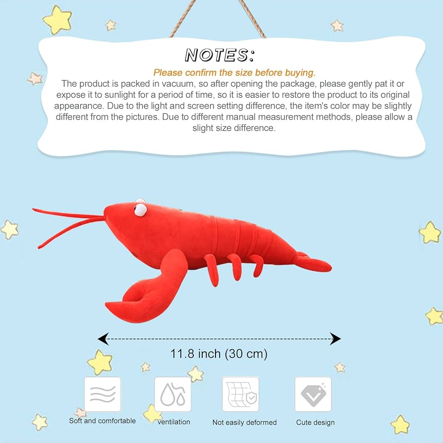 ピンクロブスター型ぬいぐるみ 約30cm  Amazon.co.jp: AUCOOMA ロブスターぬいぐるみ レッドロブスター