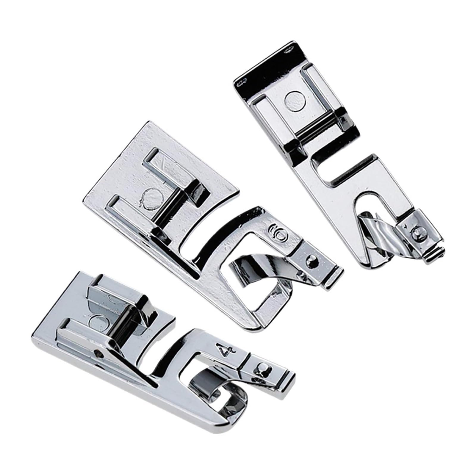 3Pcs 3mm 4mm 6mm Narrow Rolled Hem Presser Foot Set for Low Shank Snap-On Sewing Machine Accessories