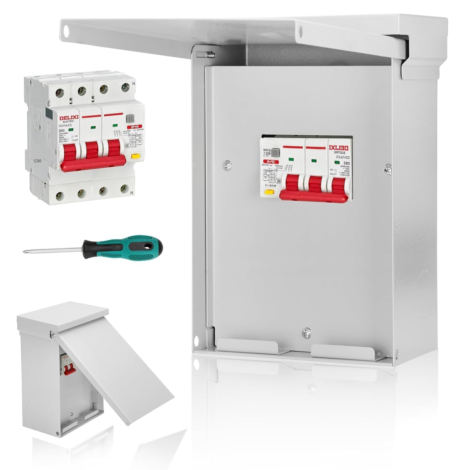 Magula 60 Amp Spa Panel with 3-Pole 60 Amp GFCI Breaker Included UL Listed Extra Spaces for Branch Circuits Outdoor Rated Weatherproof Box for Spa with Knockouts