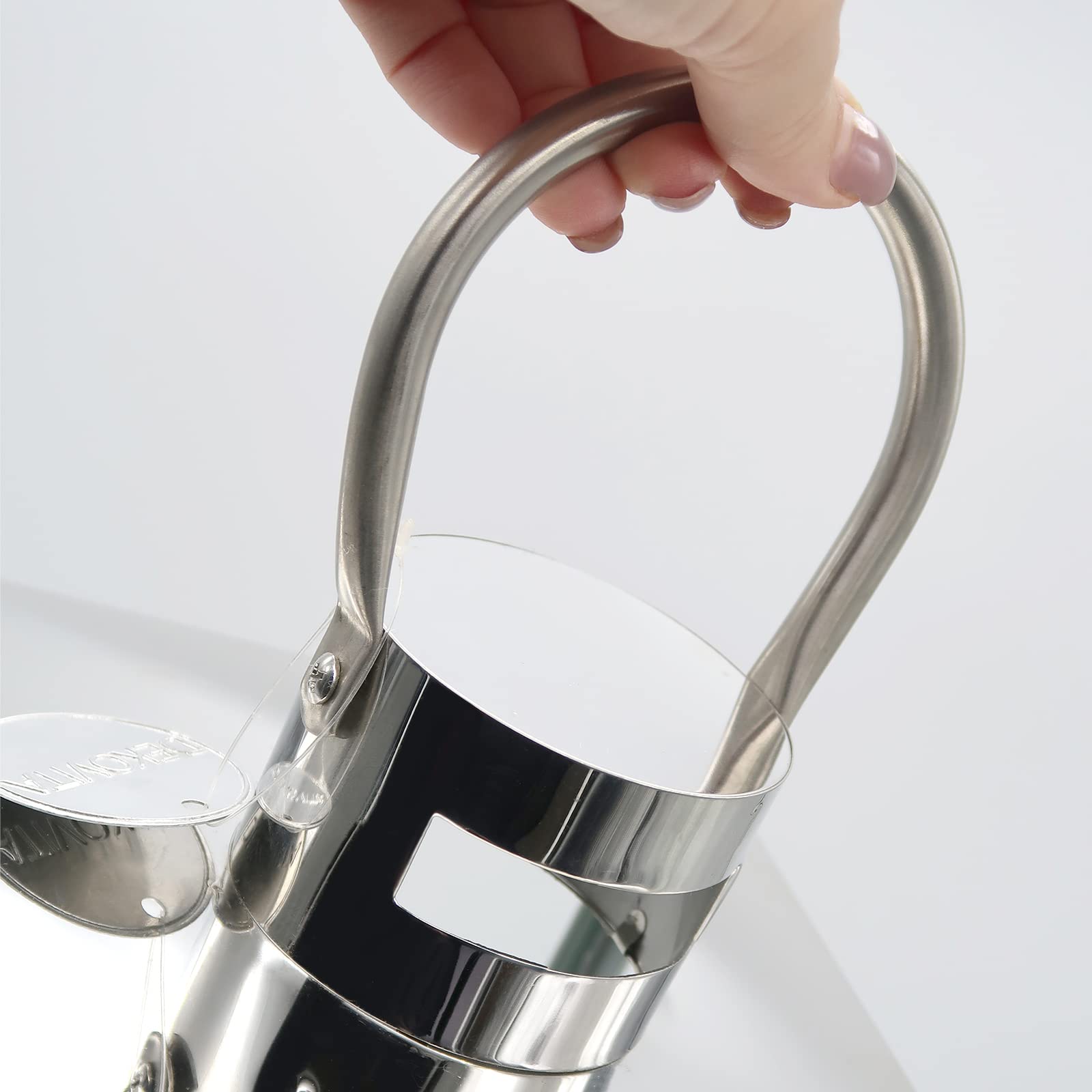 Dekovita 42cm Laterne aus Edelstahl - Gartenlaterne mit Glas-Scheiben und Henkel - Metall Deko-Laterne Windlicht
