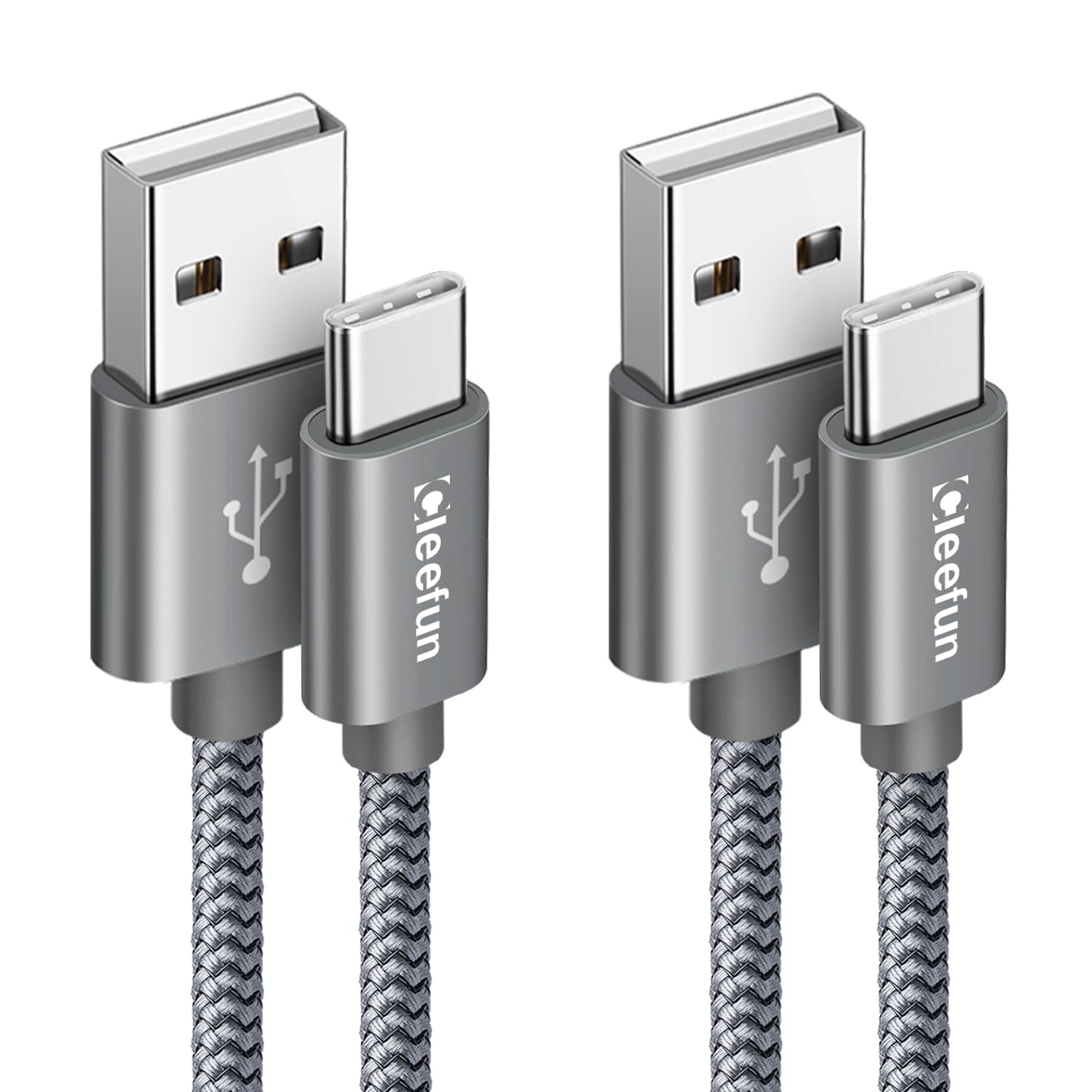 CLEEFUN Cavo USB C [1m, 2Pezzi], USB Tipo C a USB A 2.0 3 A Robust Cavo di Ricarica Rapida con Treccia di Nylon per Galaxy S10 S10E S9 S8 S22 S21 S20 A13 A22 A52 A53 A32 A50 A51 M31 M32 M52