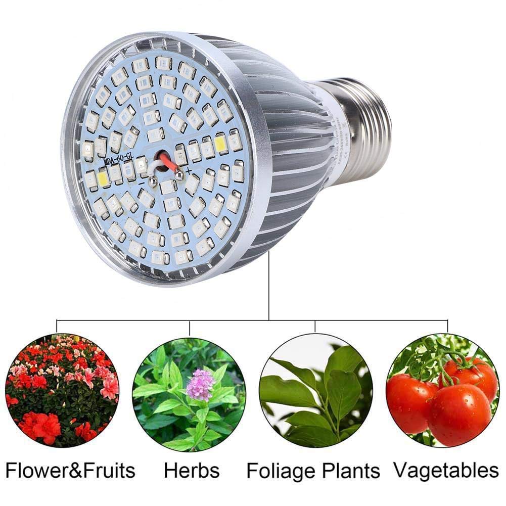 60 W 60 LED plante spectre complet lvent la lampe ampoule remplissent la lumire pour la serre chambre sombre plante croissance des fleurs hydroponiques 85-265 V