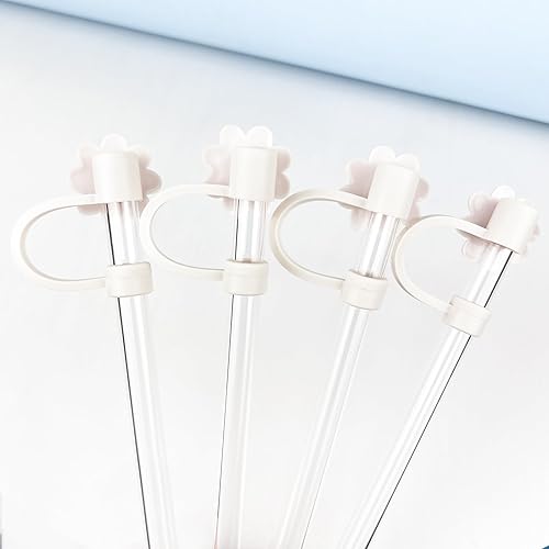 Miniatura 6 de 4 fundas de silicona para popotes compatibles con Stanley de 30 y 40 onzas, 0.394 in (2564 pulgadas), bonitas tapas de popote a prueba de polvo para