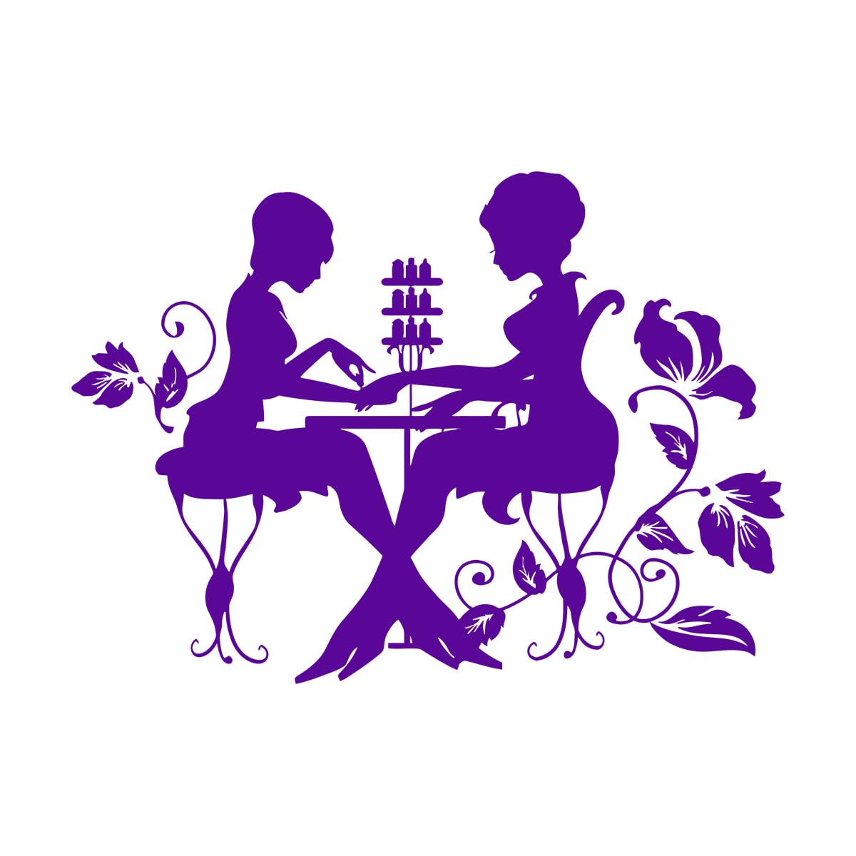 Nail Makeup Wall Decal Sticker for Bedroom Manicure Salon Girls Beauty Nails Care Business Decor Vinyl Stickers Posters Large - 48x67cm