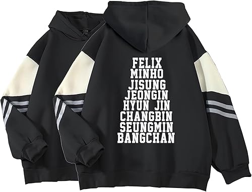 JUNG KOOK Kpop Stray - Sudadera con capucha falsa de dos piezas para niños Woojin Felix Hyunjin