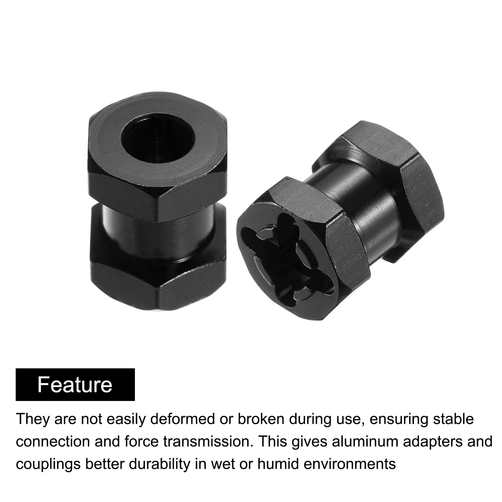 Sourcing Map 4x RC Rad-Adapter, 12 Mm Sechskant, 15 Mm Verlängerung Mit Muttern | Für 1/10 Crawler, Aluminium, Blau – Inkl. Kombinierer & Riegel
