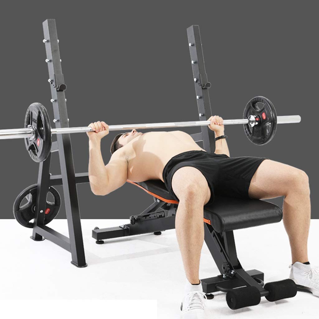 ERoomQ Commercial Squat Rack Barbell Rack Bench Press Rack Multi-Function Fitness Equipment Weight Training Equipment Bearing 300kg