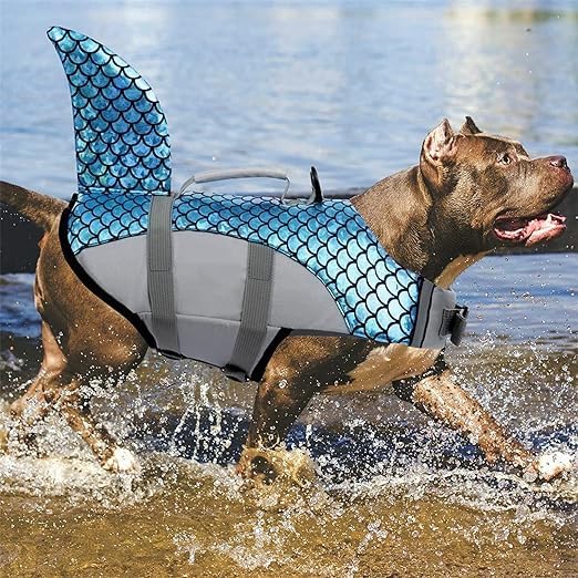 VBM Dog Life Jacket for Swimming Pet Safety Vest Adjustable Safety Jacket for Dog Lifesaver Swimming Training, Summer Swimwear Ripstop Float Coat 1
