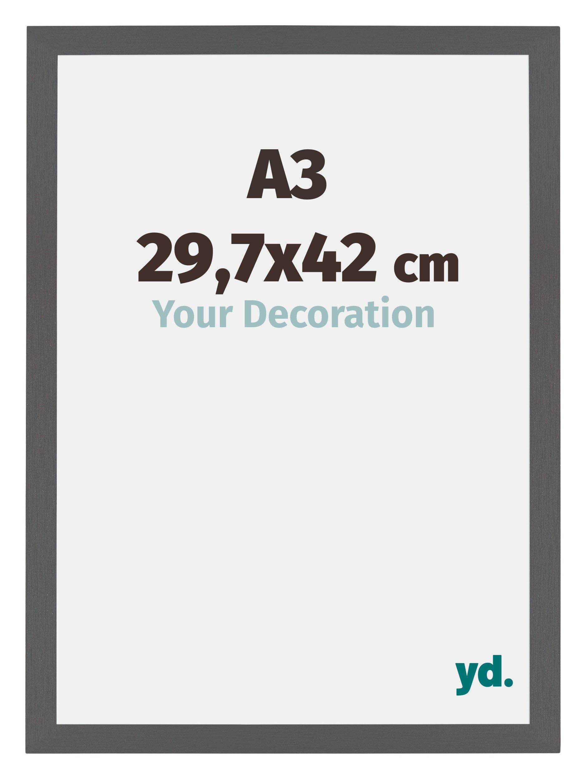 Your Decoration - Picture Frame A3 29,7x42 cm - Anthracite - Decorative Wall Frame in MDF with Antireflection - Frame A3 29,7x42 - Mura โ image 1