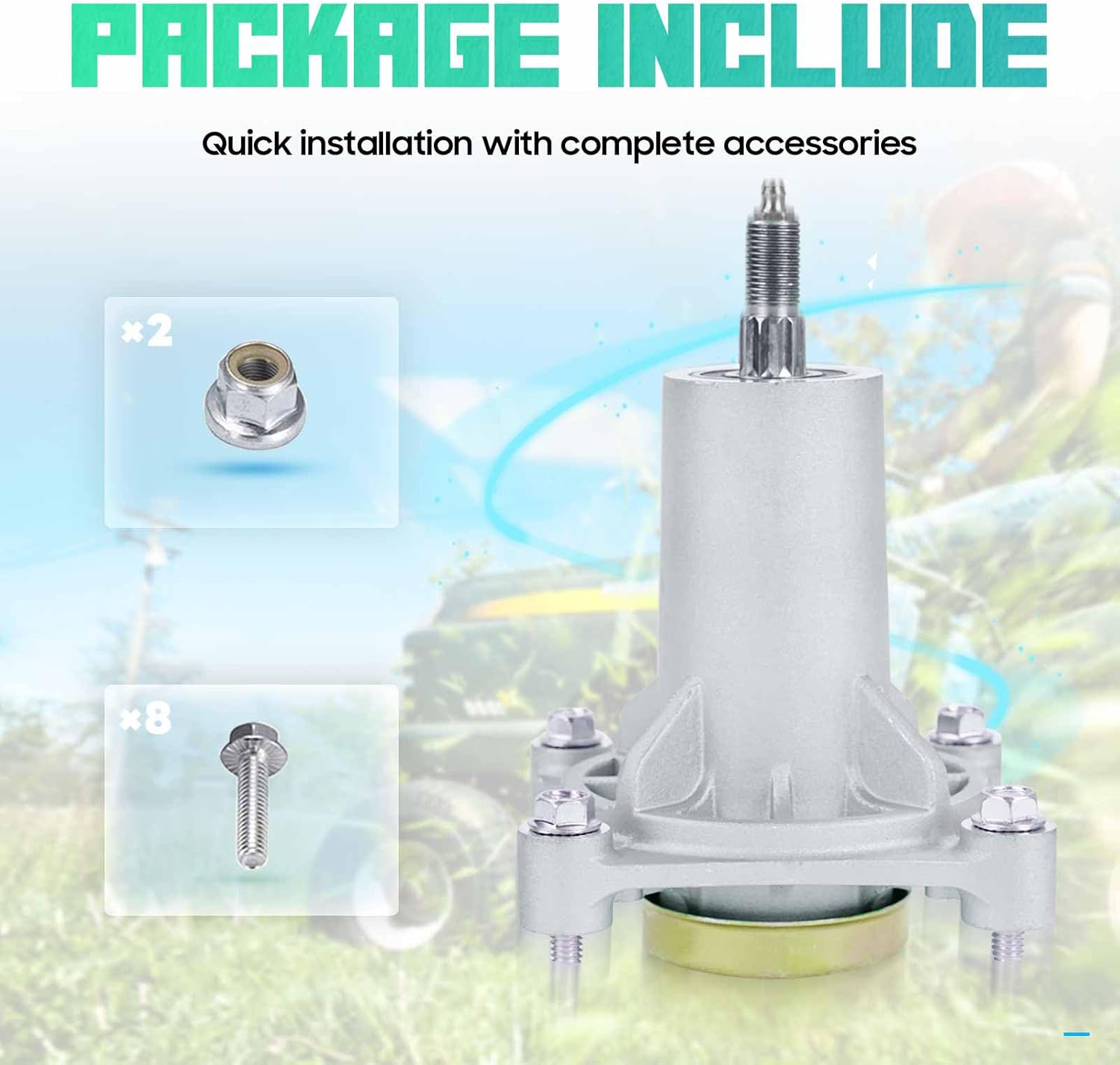2 Pack 187292 192870 Spindle Assembly Fit 30" 42" 46" 48" 54" Deck for Husqvarna YTH22V46 YTA24V48, for Craftsman YT3000 YS4500 YT4000, for Ariens 21546238 21546299, Replace 567253301 Spindle 58781970