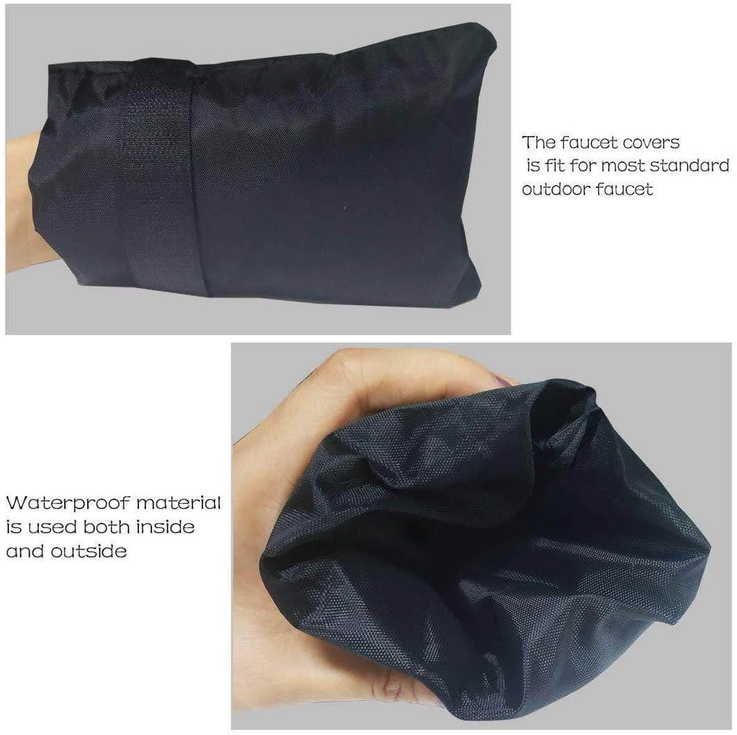 Faucet Cover for Winter Freeze Protection, 2Pcs Waterproof Oxford Cloth Outside Antifreeze Tap Black Faucet Covers Socks with Touch Screen Gloves : Patio, Lawn & Garden