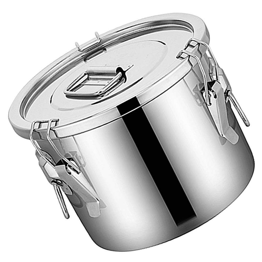 Recipiente Hermético De Acero Inoxidable Para Cereales, Recipiente Para Almacenamiento De Granos De Cocina,Balde De Arroz Para El Hogar,Tanque De Almacenamiento De Harina,Tanque De Granos Varios-6L