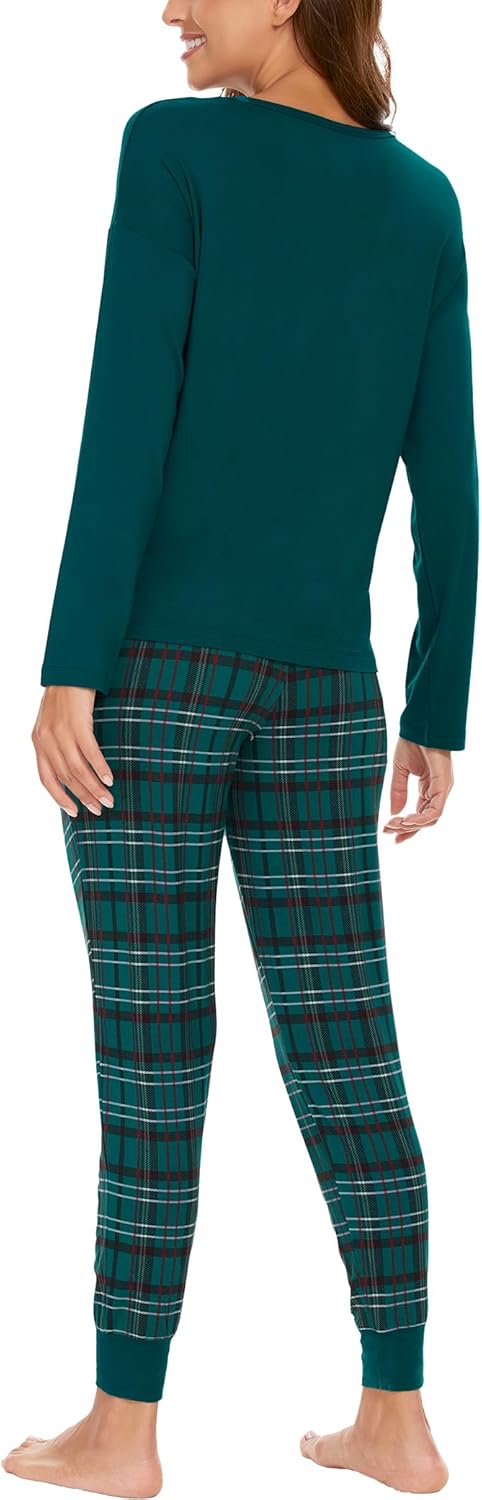 GYS Women's Pajama Sets Bamboo Viscose Long Sleeve Sleepwear with Pants Soft Pjs Lounge Set Ladies Loungewear - Image 3